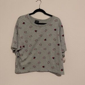 Champion Women's Gray Logo Print Top NWT XL
